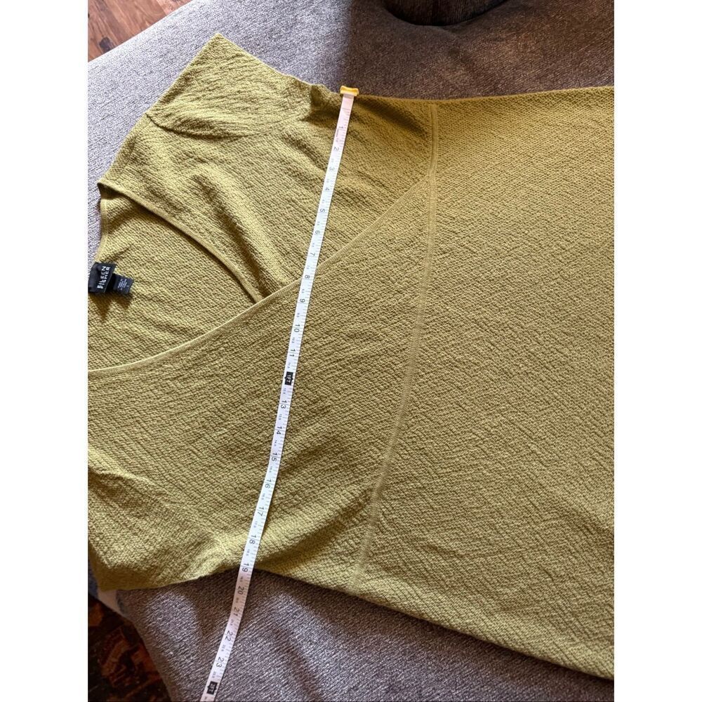 Eileen Fisher Textured Wool Blend Wrap Dress Olive Green Size L - Picture 7 of 11